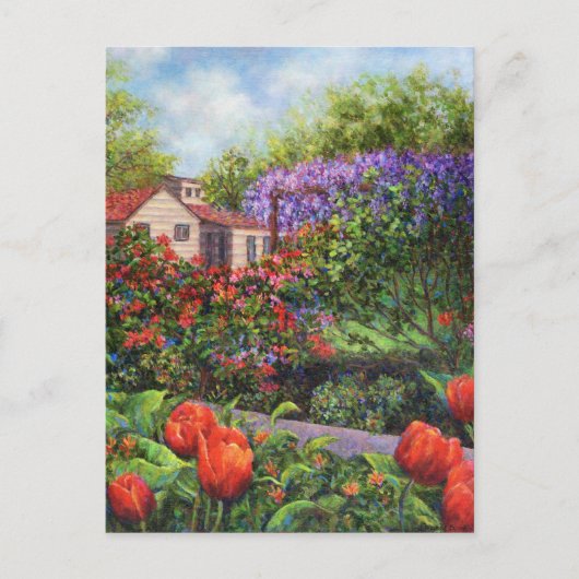 Garden Tulips Wisteria Briefkaart (Voorkant)