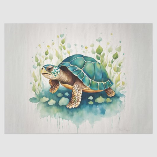 Garden Turtle Serenity Tissuepapier (Voorkant)