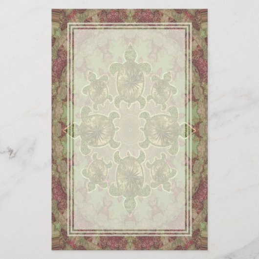 Garden Turtles Pattern Blank Stationery Briefpapier (Voorkant)