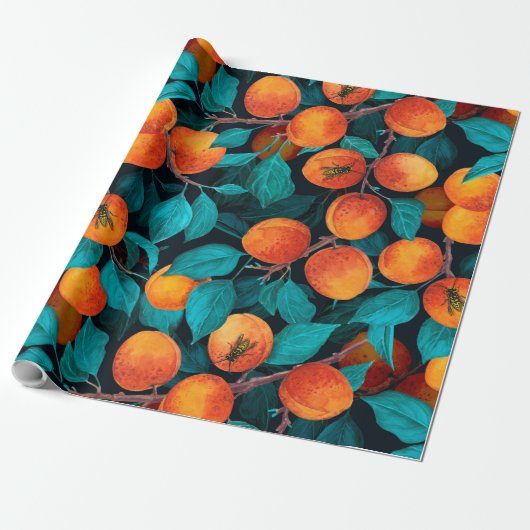 Garden van abrikozen 2 cadeaupapier (Uitgerold)