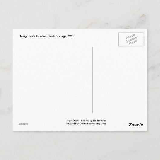 Garden van de buren briefkaart (Achterkant)