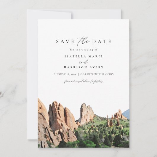 GARDEN VAN DE GODS Skyline Travel, sparen de datum Kaart (Voorkant)