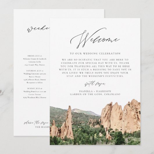 GARDEN VAN DE GODS Welkomsttijdlijn Kaart (Voorkant / Achterkant)