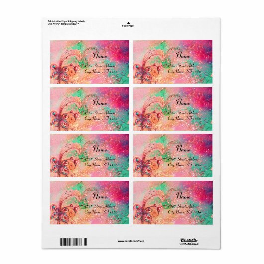 GARDEN VAN DE LAATSTE SCHADEN, roze groen Etiket (Full Sheet)