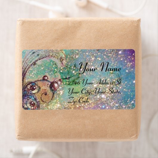 GARDEN VAN DE VERLORENDE SCHADEN, blauw, goudgeel, Etiket (Insitu)