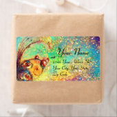 GARDEN VAN DE VERLORENDE SCHADEN, blauw, goudgeel, Etiket (Insitu)