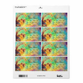 GARDEN VAN DE VERLORENDE SCHADEN, blauw, goudgeel, Etiket (Full Sheet)