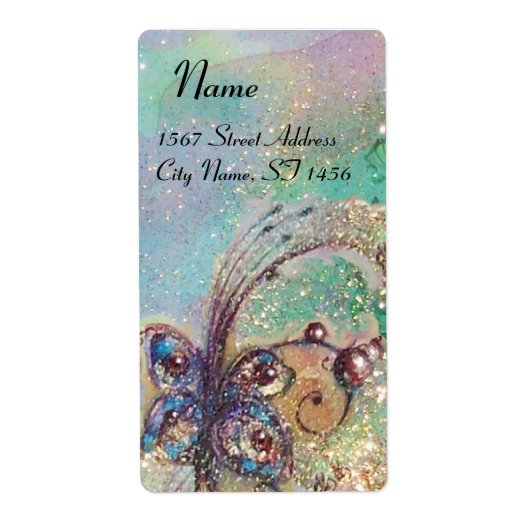 GARDEN VAN DE VERLORENDE SCHADEN, blauwe groen Etiket (Voorkant)