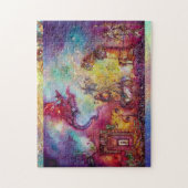 GARDEN VAN DE VERLORENDE SCHADEN, DIE RODE DRAGON  LEGPUZZEL (Verticaal)