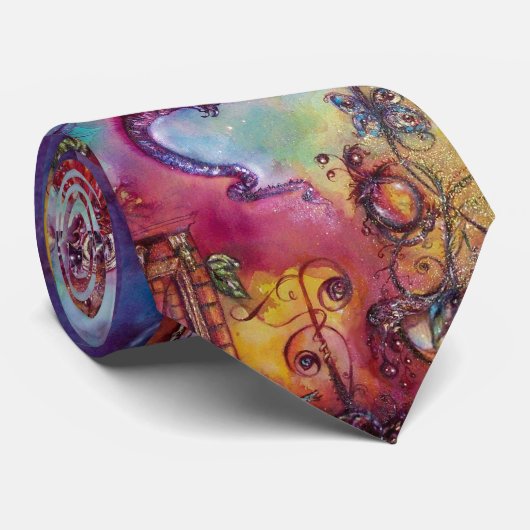 GARDEN VAN DE VERLORENDE SCHADEN, DIE RODE DRAGON  STROPDAS (Opgerold)