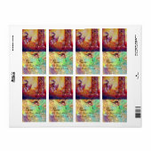 GARDEN VAN DE VERLORENDE SCHADOWS, blauw roze geel Etiket (Full Sheet)