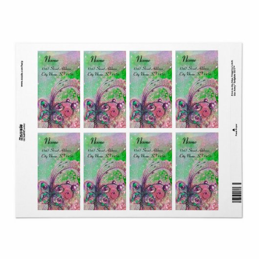 GARDEN VAN DE VERLORENDE SCHADOWS, blauwe groene r Etiket (Full Sheet)