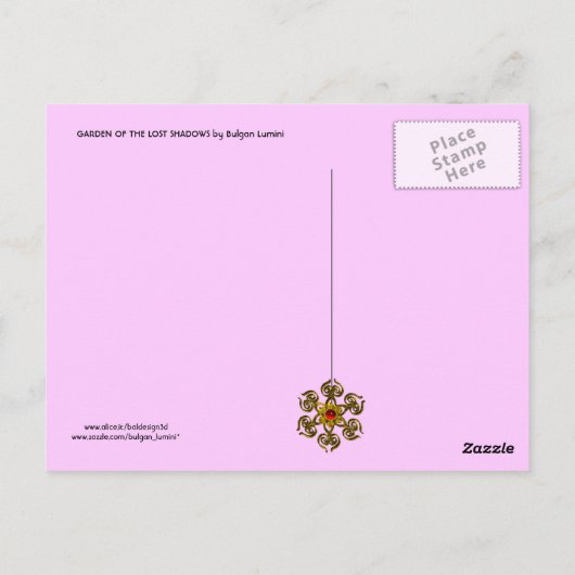 GARDEN VAN DE VERLORENDE SCHADOWS, FAERY EN BUTTER BRIEFKAART (Achterkant)