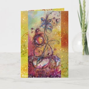 GARDEN VAN DE VERLORENDE SCHADOWS - GEel BUTTERFLY Feestdagen Kaart