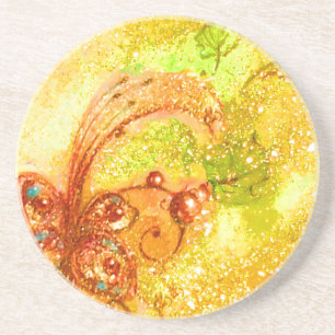 GARDEN VAN DE VERLORENDE SCHADOWS - GEel BUTTERFLY Zandsteen Onderzetter