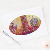 GARDEN VAN DE VERLORENDE SCHADOWS / KNIGHT EN HORS OVALE STICKER (Envelop)