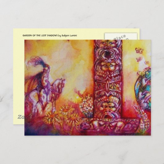 GARDEN VAN DE VERLORENDE SCHADOWS, KNIGHT EN HORSE BRIEFKAART (Voorkant / Achterkant)