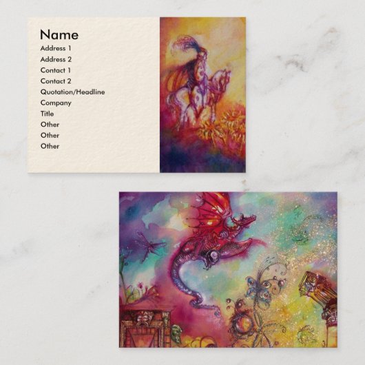 GARDEN VAN DE VERLORENDE SCHADOWS, KNIGHT, HORSE,  VISITEKAARTJE (Voorkant / Achterkant)