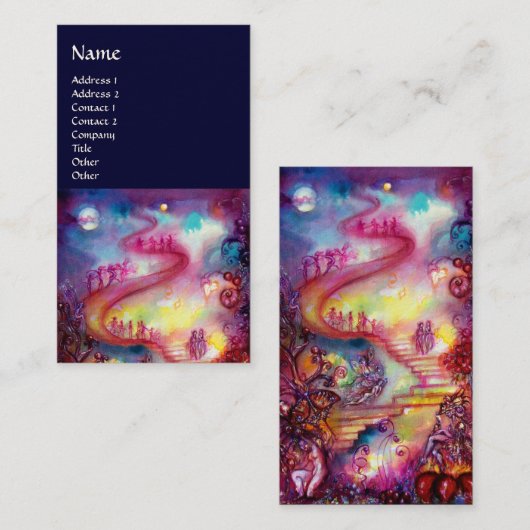 GARDEN VAN DE VERLORENDE SCHADOWS / MAGISCHE STAIR VISITEKAARTJE (Voorkant / Achterkant)