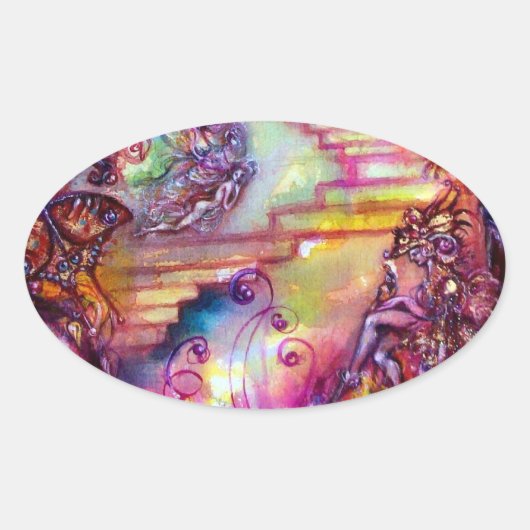 GARDEN VAN DE VERLORENDE SCHADOWS / MYSTISCHE STAI OVALE STICKER (Voorkant)