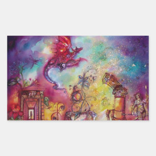 GARDEN VAN DE VERLORENDE SCHADOWS / RODE DRAGON FL RECHTHOEKIGE STICKER