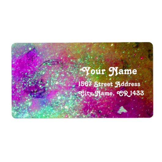 GARDEN VAN DE VERLORENDE SCHADOWS, Roze Blauwgroen Etiket (Voorkant)