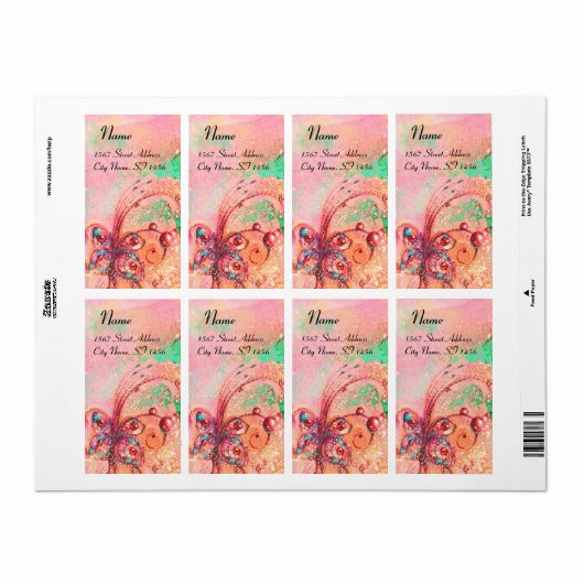 GARDEN VAN DE VERLORENDE SCHADOWS, roze goud, groe Etiket (Full Sheet)