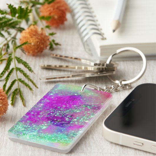 GARDEN VAN DE VERLORENDE SCHADOWS - roze paars vio Sleutelhanger (Voorkant Rechts)