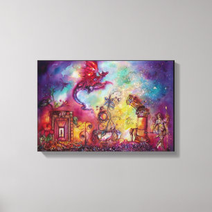 GARDEN VAN DE VERLORENDE SHADOWS DIE RODE DRAGON V CANVAS AFDRUK