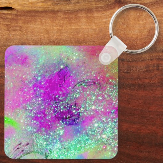 GARDEN VAN DE VERLORENDE SHADOWS - Roze paarse vio Sleutelhanger (Achterkant)