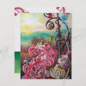 GARDEN VAN HET MELISSA heldere paarse roze witte i Kaart (Voorkant / Achterkant)