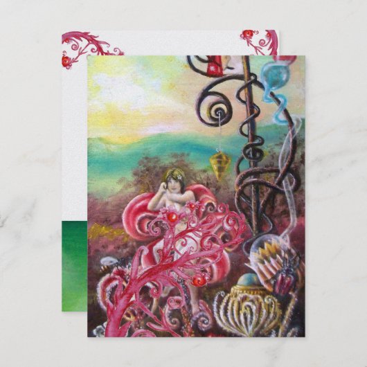 GARDEN VAN HET MELISSA heldere paarse roze witte i Kaart (Voorkant / Achterkant)