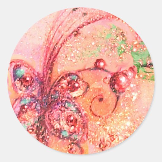 GARDEN VAN HET VERLIEST SCHADOWS - BUTTERFLY-PLANT RONDE STICKER (Voorkant)