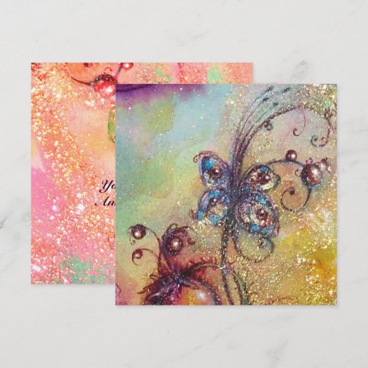 GARDEN VAN HET VERLORENDE SCHADOWS MAGIC BUTTERFLY KAART (Voorkant / Achterkant)