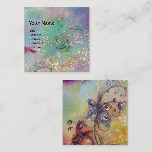 GARDEN VAN HET VERLORENDE SCHADOWS MAGIC BUTTERFLY VIERKANTE VISITEKAARTJE (Voorkant / Achterkant)