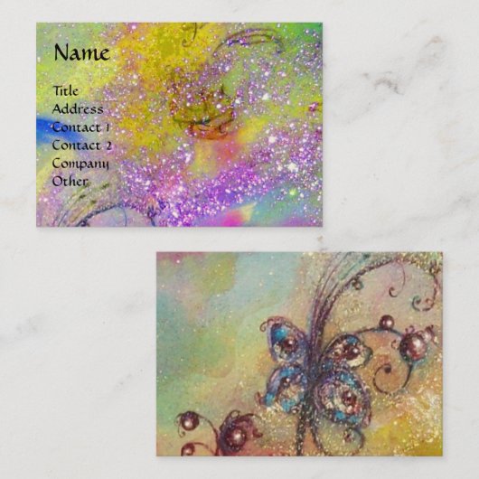 GARDEN VAN HET VERLORENDE SCHADOWS MAGIC BUTTERFLY VISITEKAARTJE (Voorkant / Achterkant)