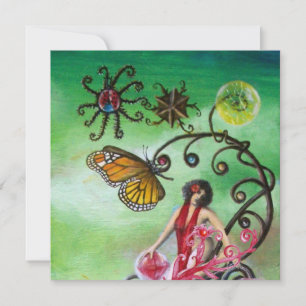 GARDEN VAN MELISSA 2, helder rood, roze groen Kaart