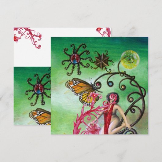 GARDEN VAN MELISSA 2, rood, roze violet Kaart (Voorkant / Achterkant)