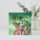 GARDEN VAN MELISSA 2, rood, roze violet Kaart (Staand voorkant)