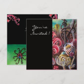 GARDEN VAN MELISSA 2, zwart, wit, Fuchsia Kaart (Voorkant / Achterkant)