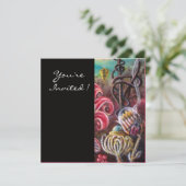 GARDEN VAN MELISSA 2, zwart, wit, Fuchsia Kaart (Staand voorkant)