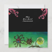 GARDEN VAN MELISSA 2, zwart, wit, Fuchsia Kaart (Achterkant)