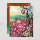 GARDEN VAN MELISSA, helder rood, roze bruin Kaart (Voorkant / Achterkant)