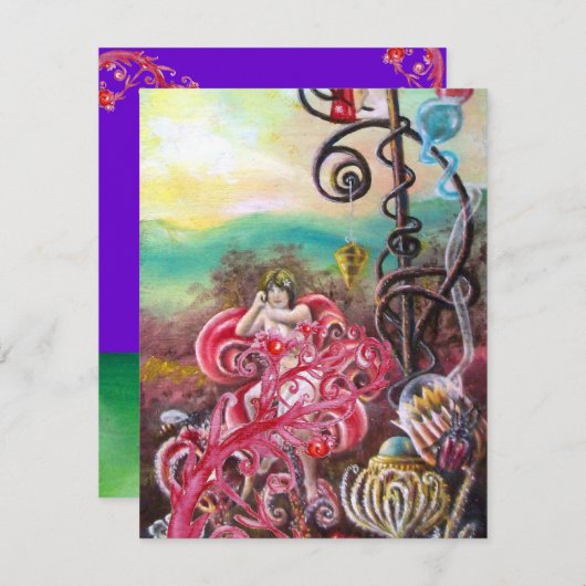 GARDEN VAN MELISSA, helder rood, roze violet Kaart (Voorkant / Achterkant)