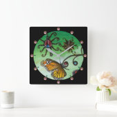 GARDEN VAN MELISSA Magische Butterfly, Ladybug, Gr Vierkante Klok (Huis)