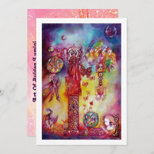 GARDEN VAN VERLORENDE SHADOWS Fairies, Butterflies Kaart (Voorkant / Achterkant)