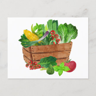 Garden Vegetable Harvest Basket Briefkaart