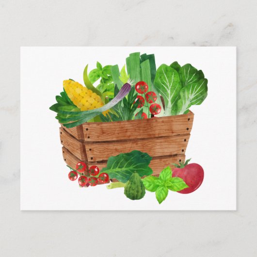 Garden Vegetable Harvest Basket Briefkaart (Voorkant)