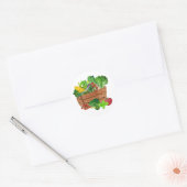 Garden Vegetable Harvest Basket Ronde Sticker (Envelop)