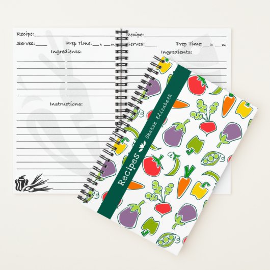 Garden Veggies Personalized Recipe Notitieboek (Binnen)